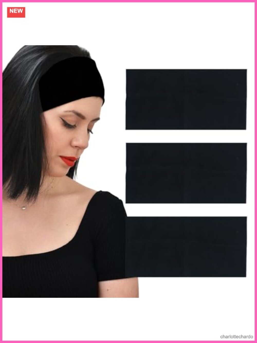 Wide Cotton Stretch Non-Slip Headbands Set of 3 Hair Accessories